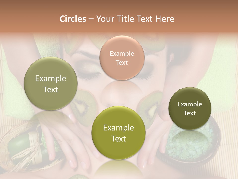 A Woman With Kiwi Slices On Her Face PowerPoint Template