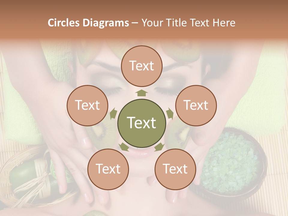 A Woman With Kiwi Slices On Her Face PowerPoint Template