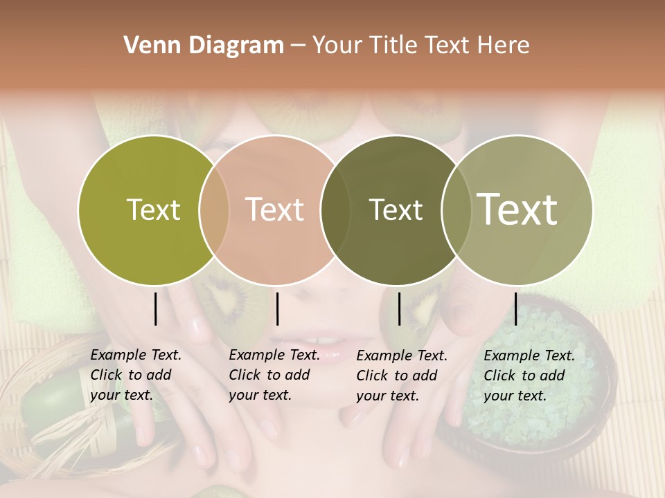 A Woman With Kiwi Slices On Her Face PowerPoint Template
