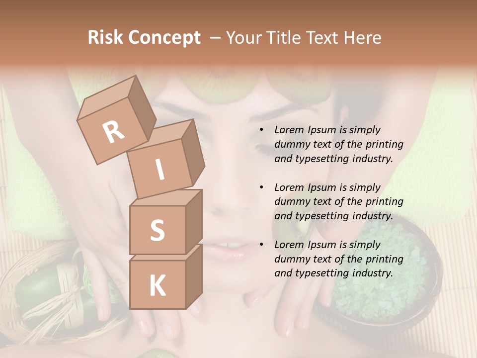 A Woman With Kiwi Slices On Her Face PowerPoint Template