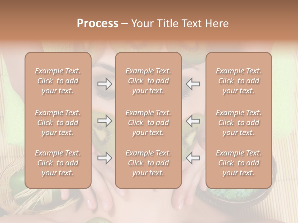 A Woman With Kiwi Slices On Her Face PowerPoint Template