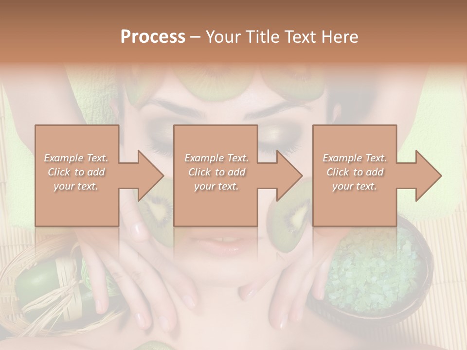 A Woman With Kiwi Slices On Her Face PowerPoint Template