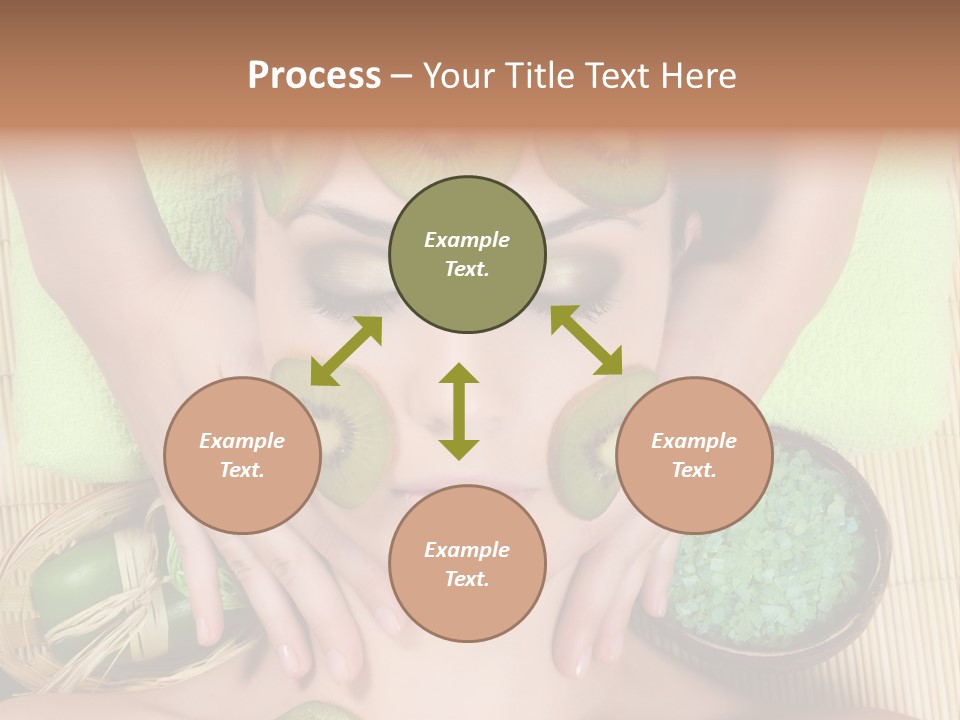 A Woman With Kiwi Slices On Her Face PowerPoint Template