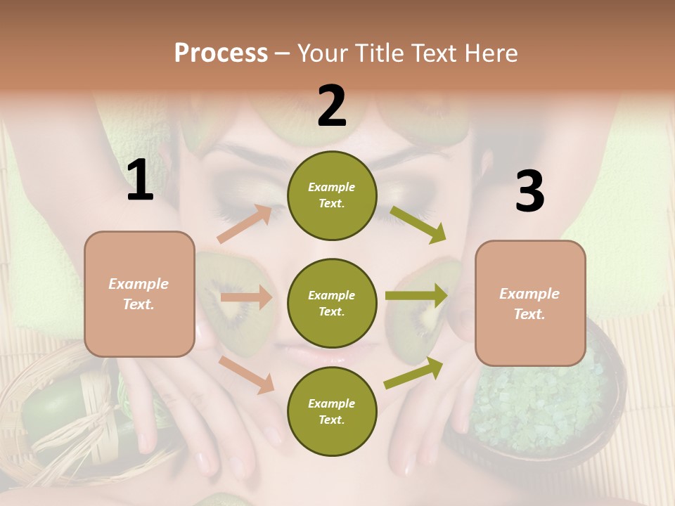 A Woman With Kiwi Slices On Her Face PowerPoint Template