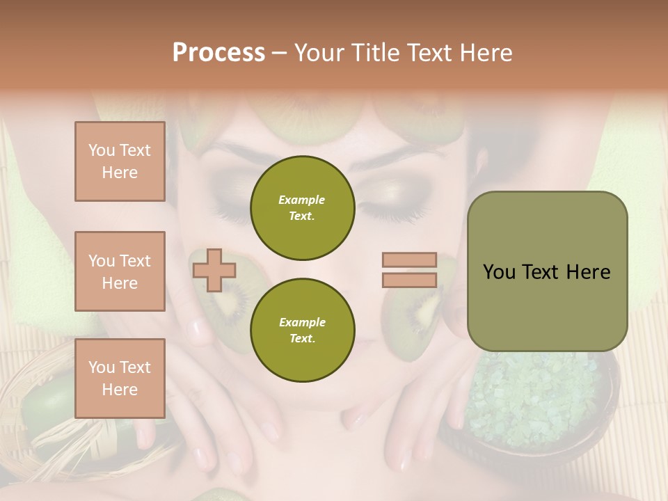 A Woman With Kiwi Slices On Her Face PowerPoint Template