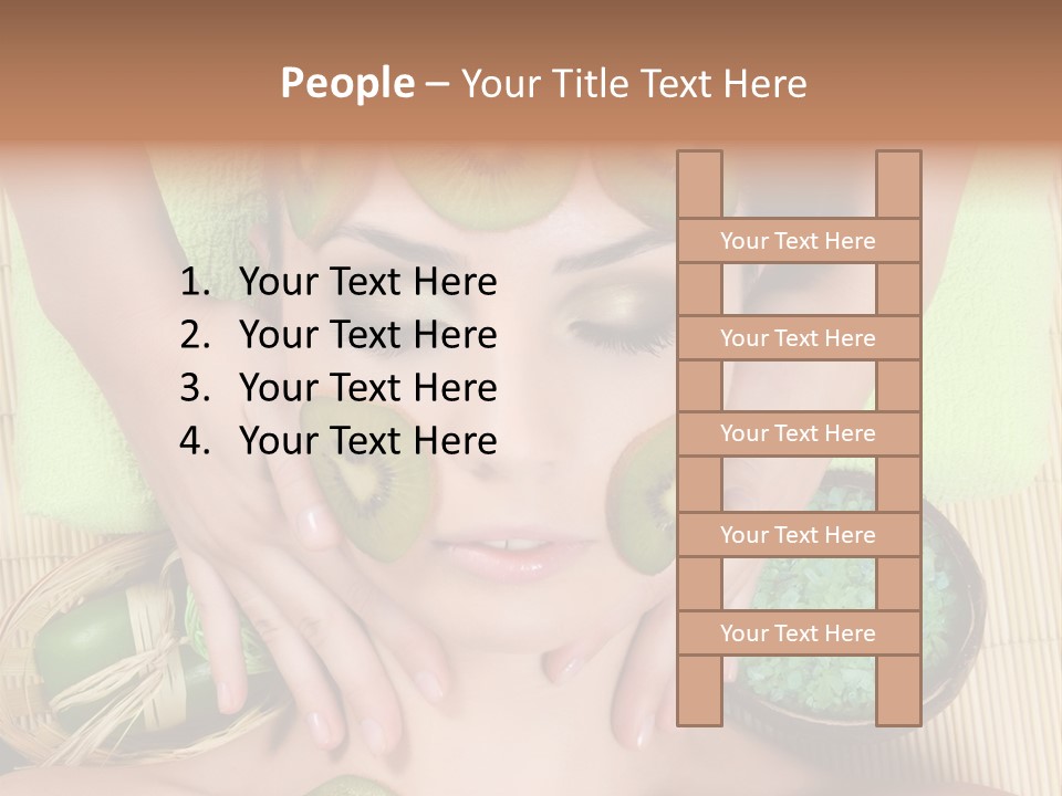 A Woman With Kiwi Slices On Her Face PowerPoint Template