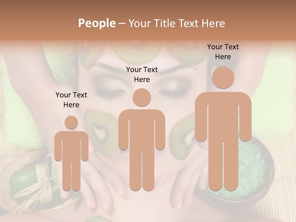 A Woman With Kiwi Slices On Her Face PowerPoint Template