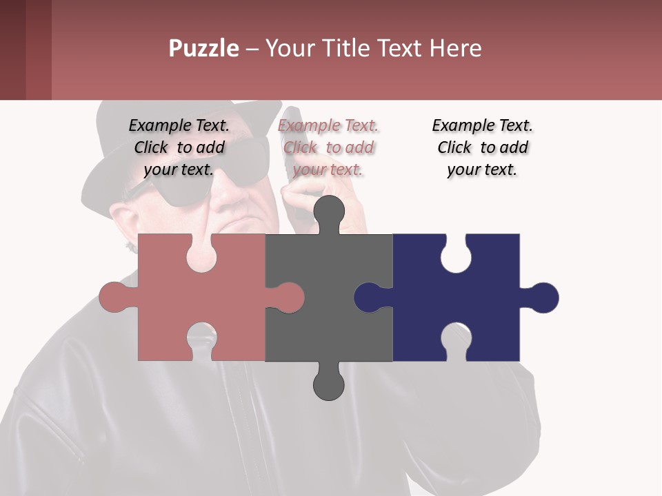 A Man In A Hat And Sunglasses Talking On A Cell Phone PowerPoint Template