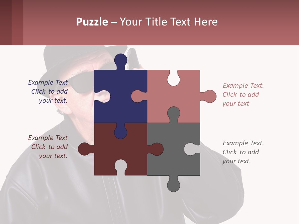 A Man In A Hat And Sunglasses Talking On A Cell Phone PowerPoint Template