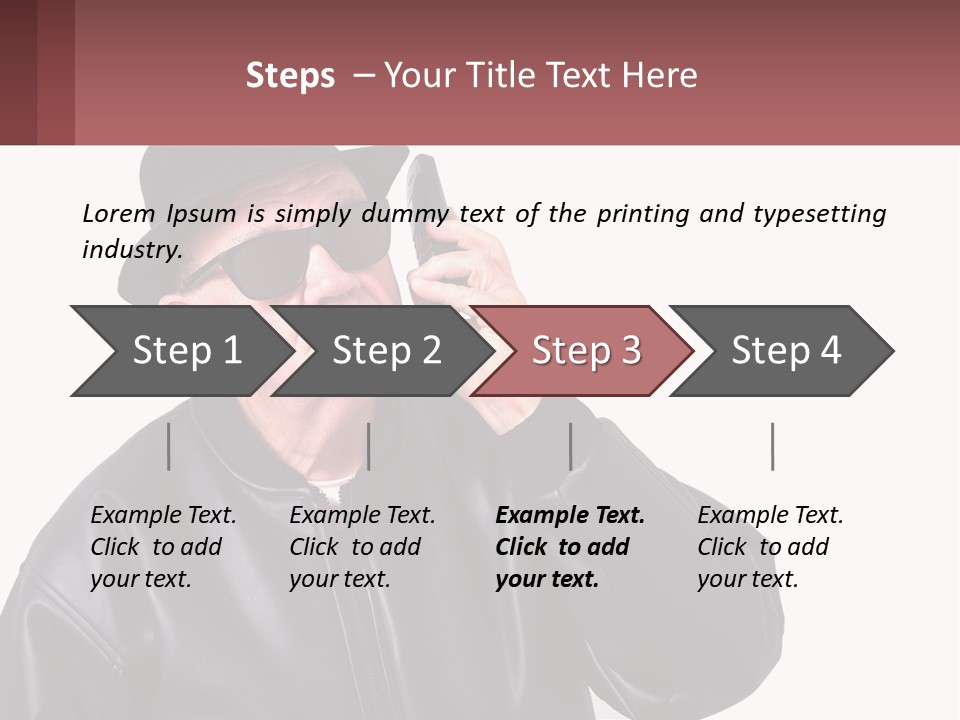 A Man In A Hat And Sunglasses Talking On A Cell Phone PowerPoint Template