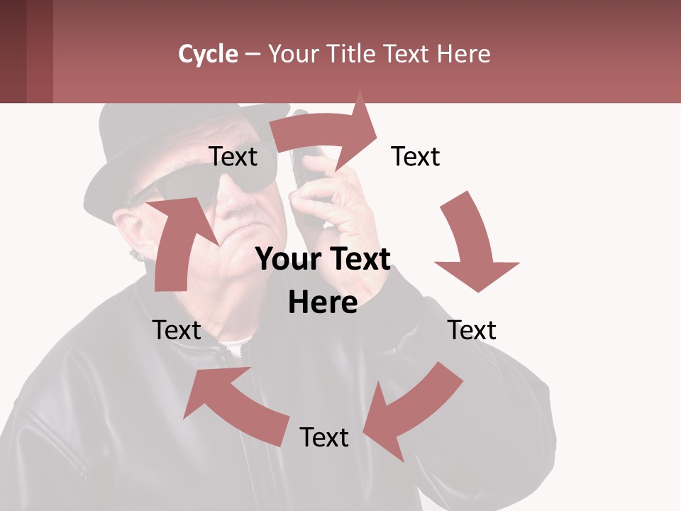 A Man In A Hat And Sunglasses Talking On A Cell Phone PowerPoint Template