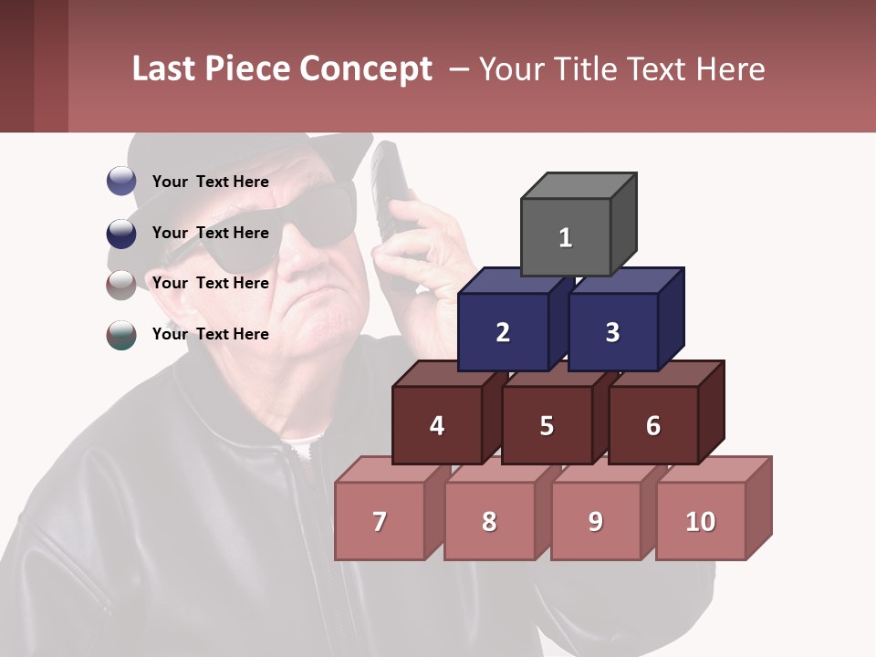 A Man In A Hat And Sunglasses Talking On A Cell Phone PowerPoint Template