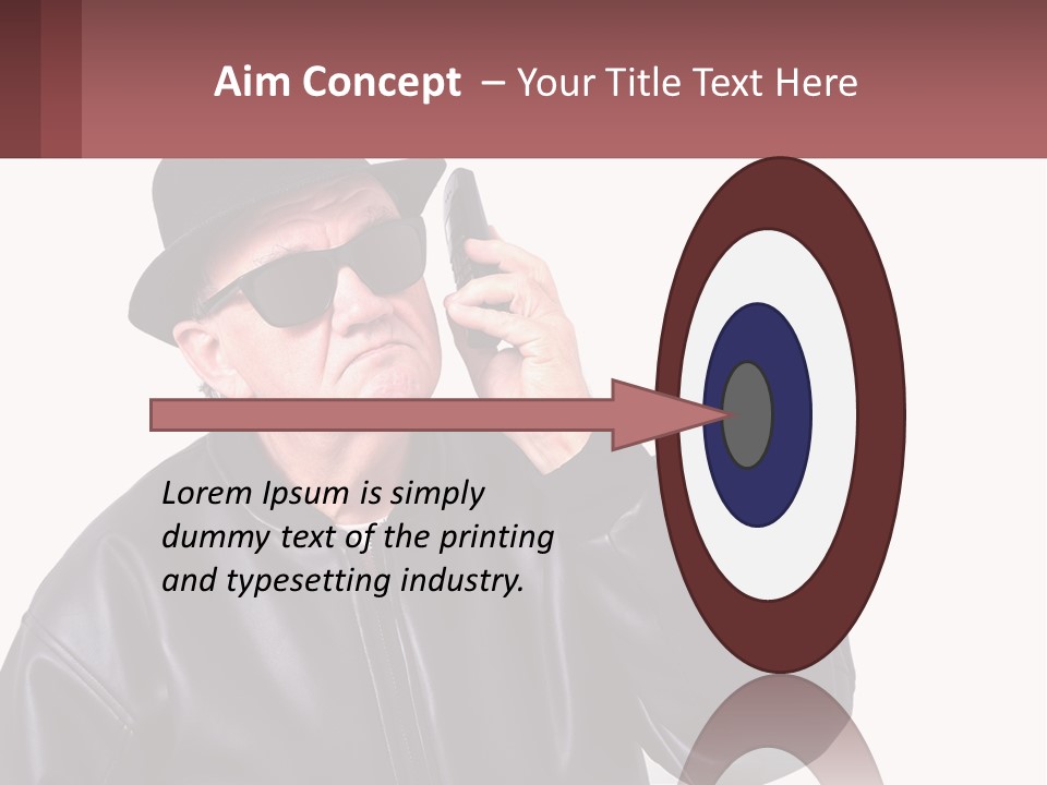A Man In A Hat And Sunglasses Talking On A Cell Phone PowerPoint Template