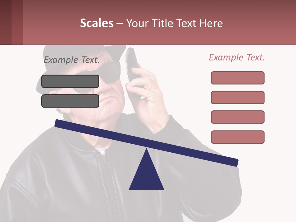 A Man In A Hat And Sunglasses Talking On A Cell Phone PowerPoint Template
