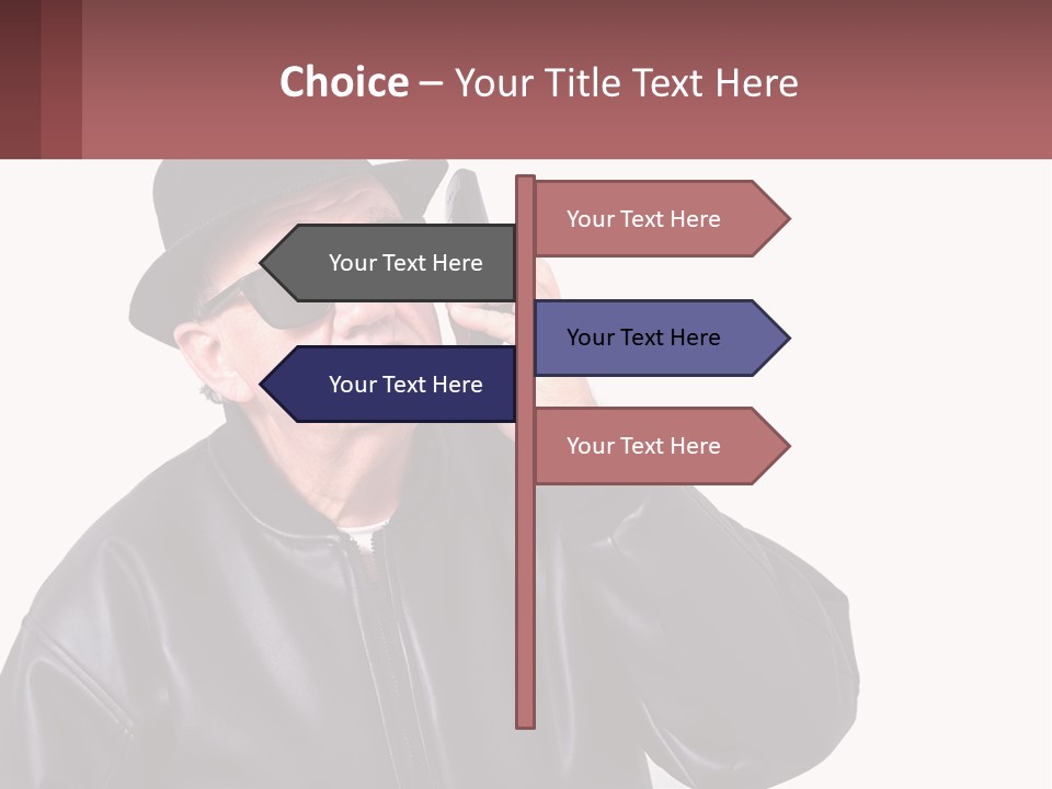 A Man In A Hat And Sunglasses Talking On A Cell Phone PowerPoint Template