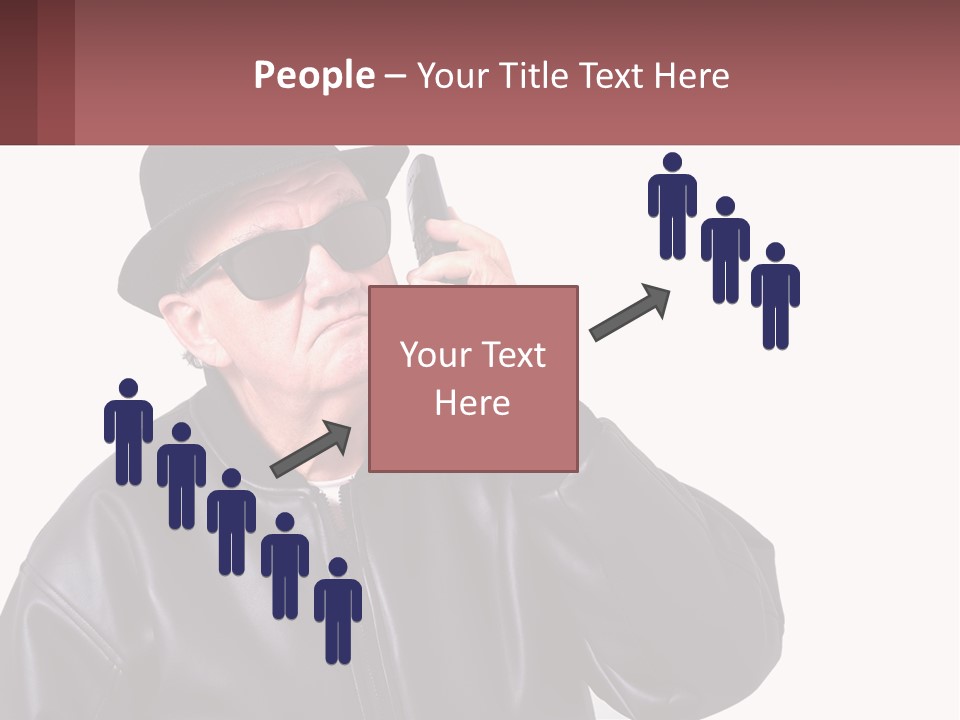 A Man In A Hat And Sunglasses Talking On A Cell Phone PowerPoint Template