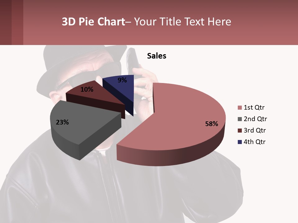 A Man In A Hat And Sunglasses Talking On A Cell Phone PowerPoint Template
