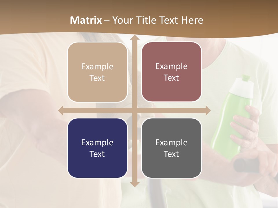 A Man And Woman Riding A Stationary Exercise Bike PowerPoint Template