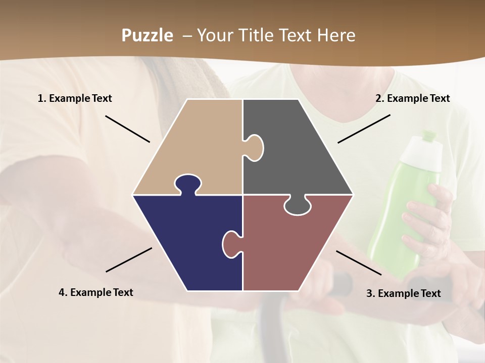 A Man And Woman Riding A Stationary Exercise Bike PowerPoint Template