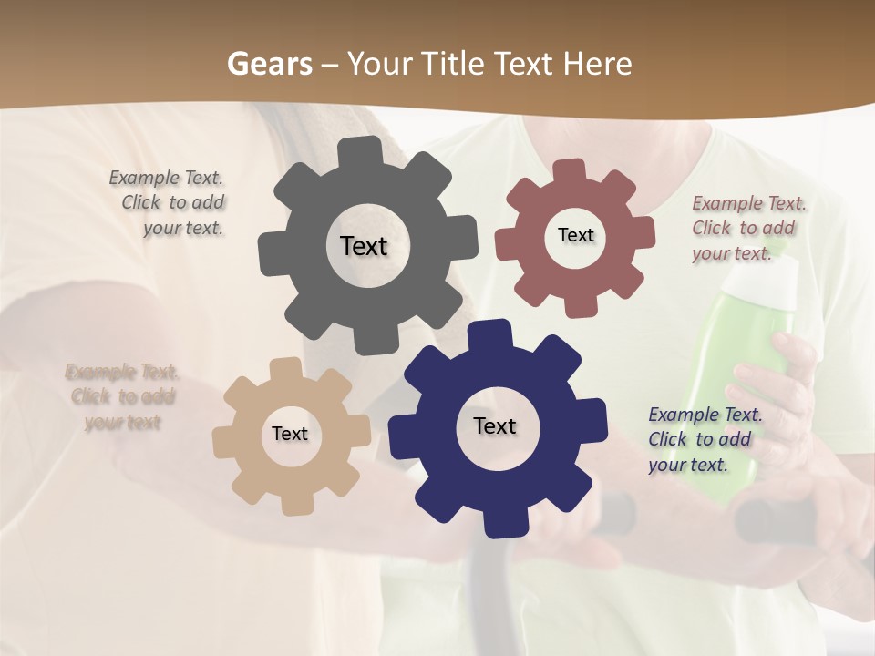 A Man And Woman Riding A Stationary Exercise Bike PowerPoint Template