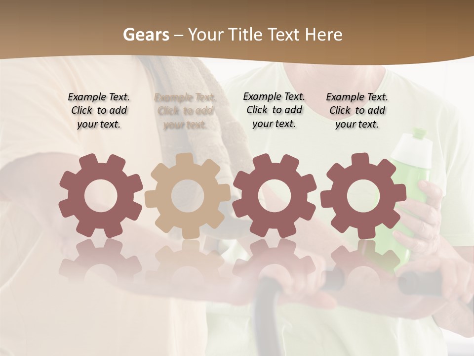 A Man And Woman Riding A Stationary Exercise Bike PowerPoint Template