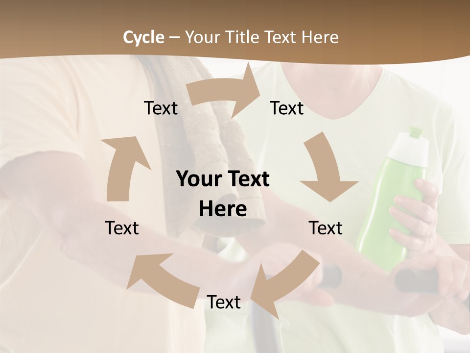 A Man And Woman Riding A Stationary Exercise Bike PowerPoint Template