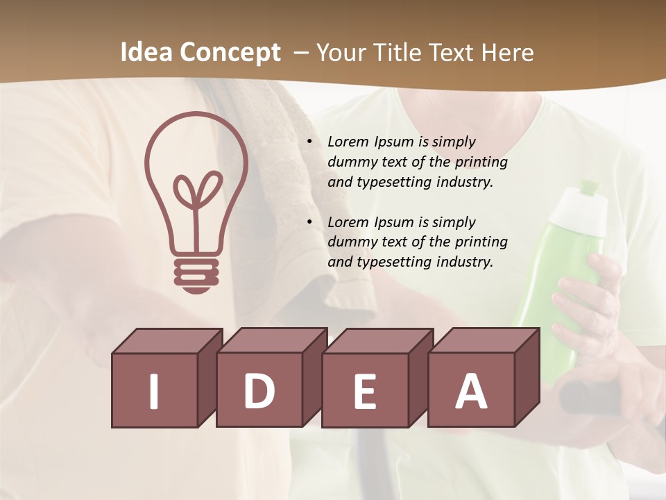 A Man And Woman Riding A Stationary Exercise Bike PowerPoint Template