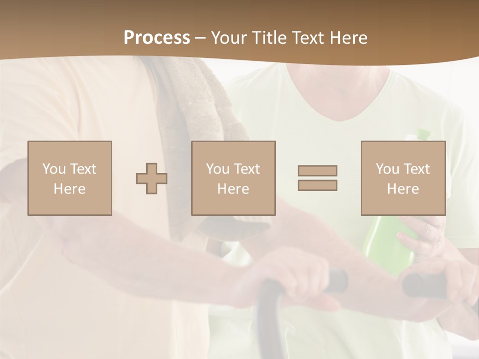A Man And Woman Riding A Stationary Exercise Bike PowerPoint Template