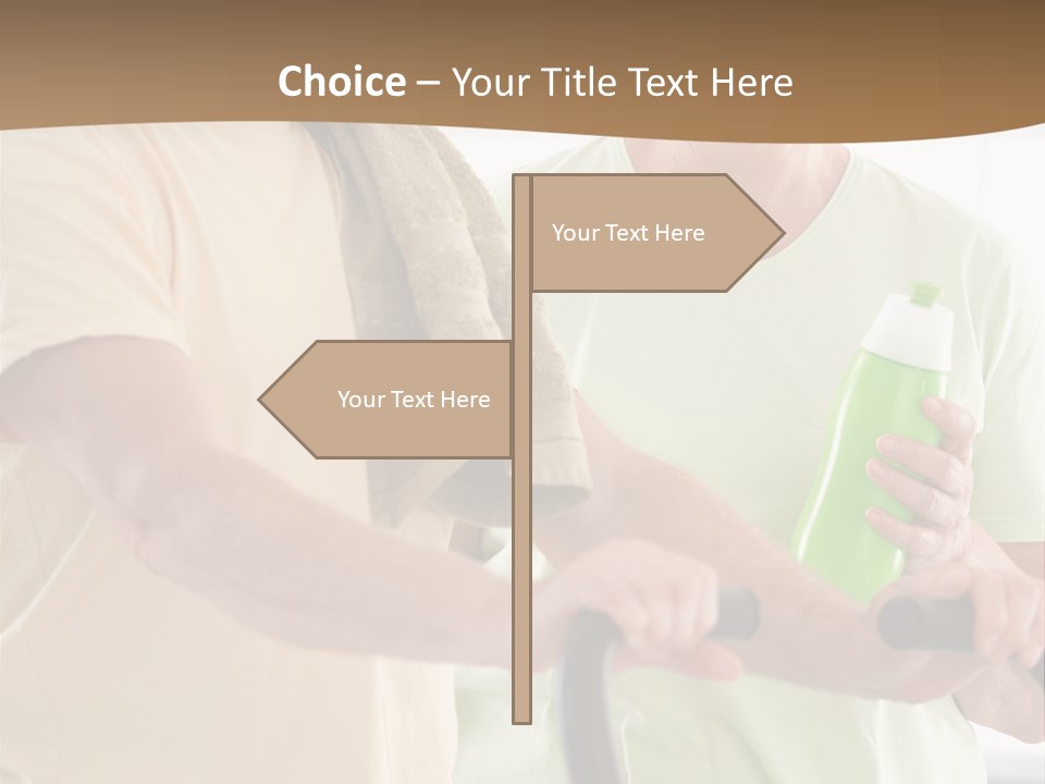 A Man And Woman Riding A Stationary Exercise Bike PowerPoint Template