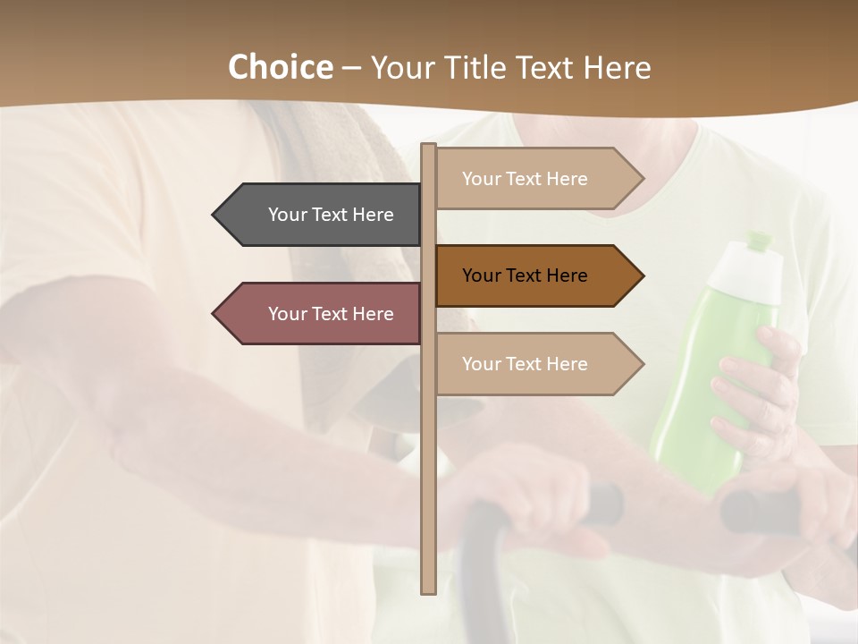 A Man And Woman Riding A Stationary Exercise Bike PowerPoint Template