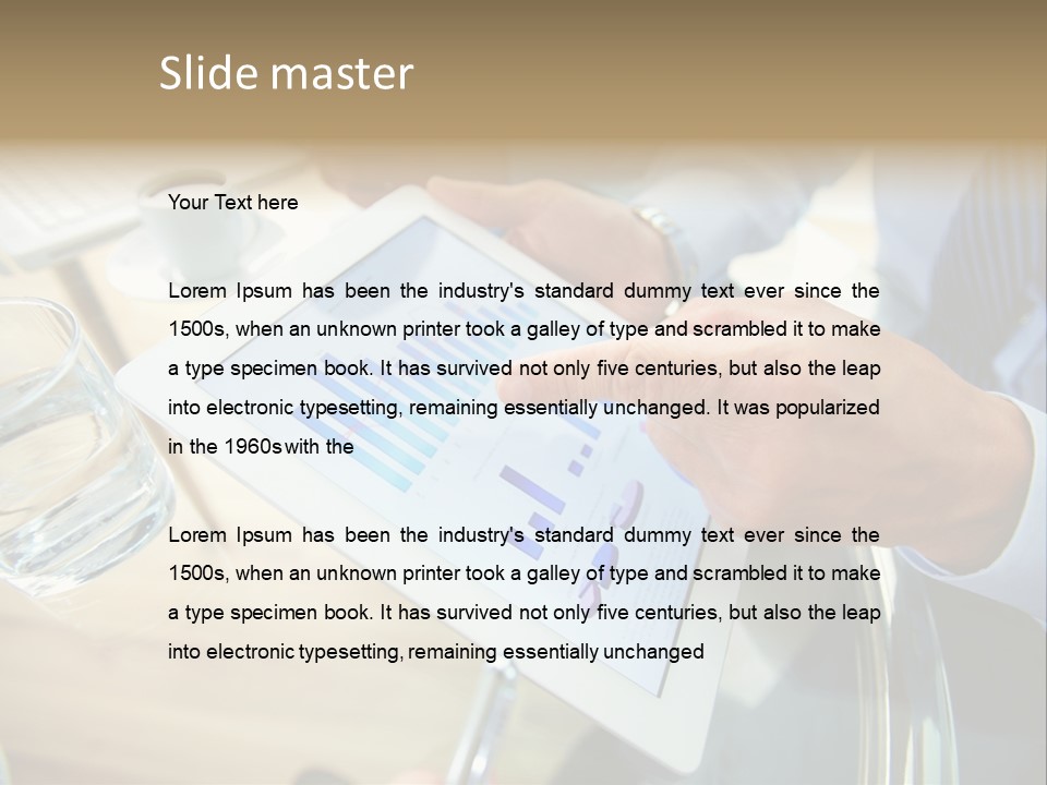 A Group Of People Sitting Around A Table With A Tablet PowerPoint Template