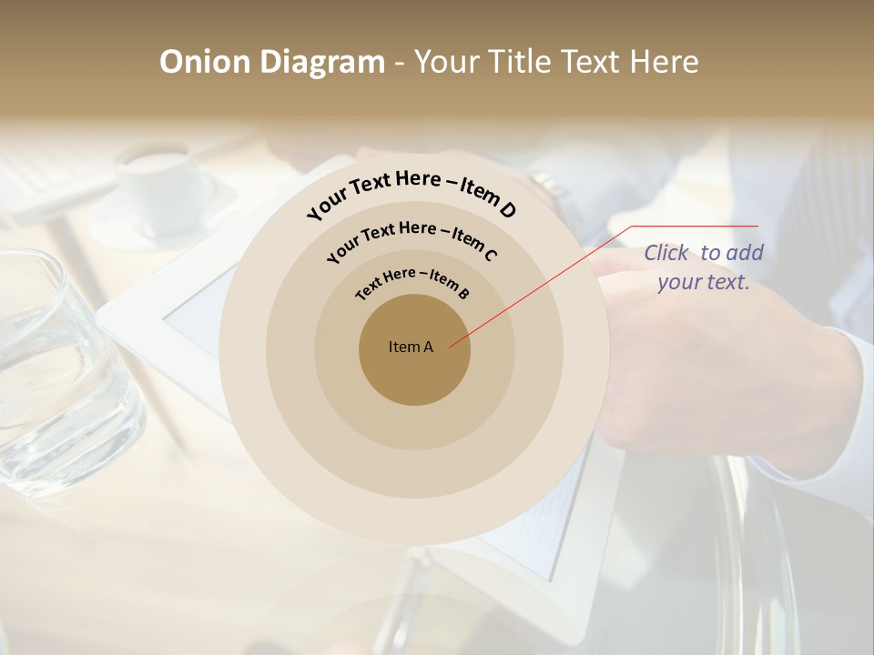 A Group Of People Sitting Around A Table With A Tablet PowerPoint Template