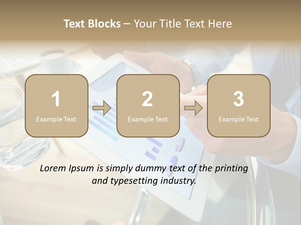 A Group Of People Sitting Around A Table With A Tablet PowerPoint Template