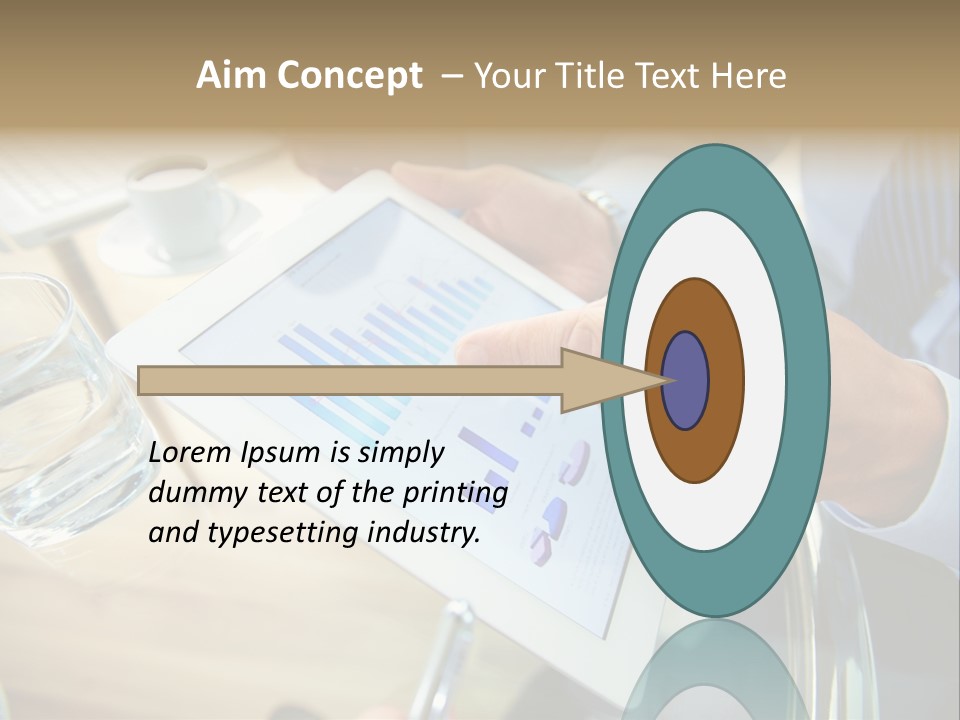 A Group Of People Sitting Around A Table With A Tablet PowerPoint Template