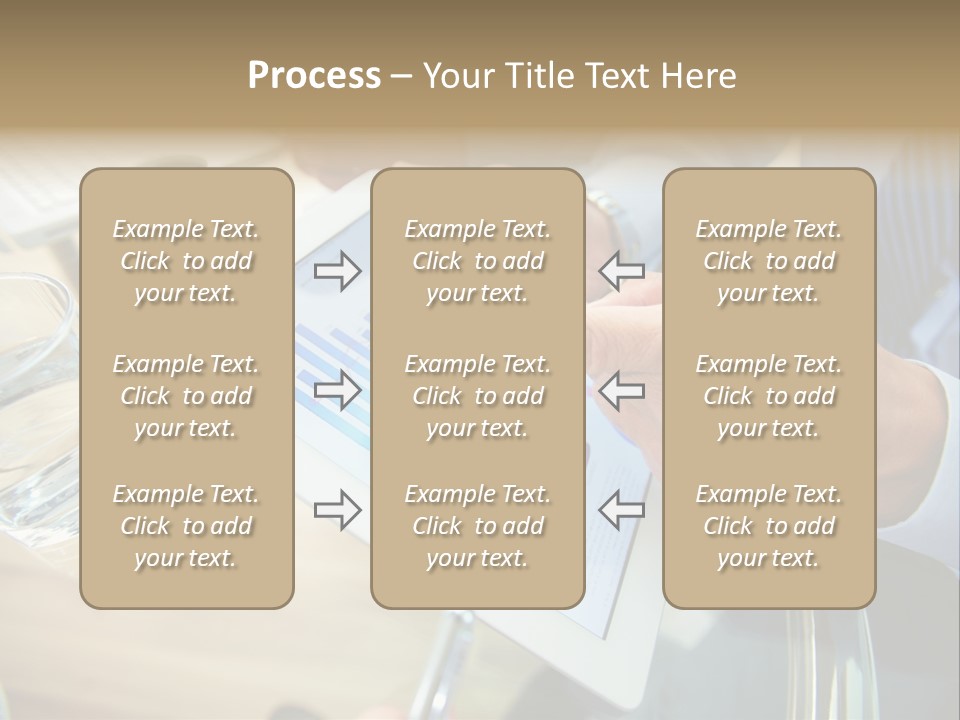 A Group Of People Sitting Around A Table With A Tablet PowerPoint Template