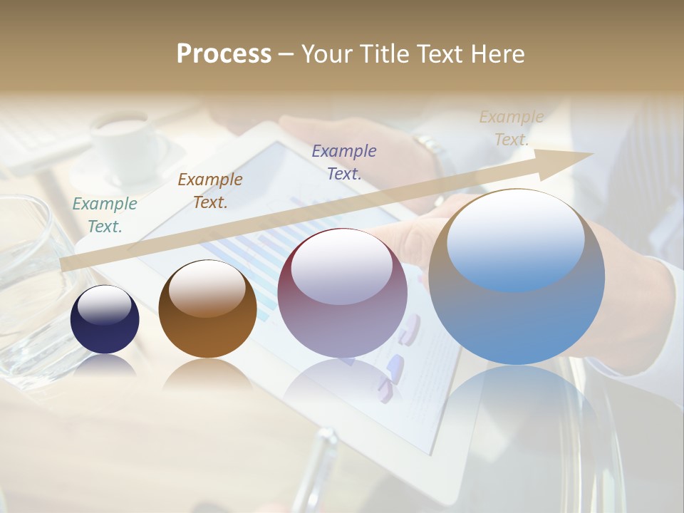 A Group Of People Sitting Around A Table With A Tablet PowerPoint Template
