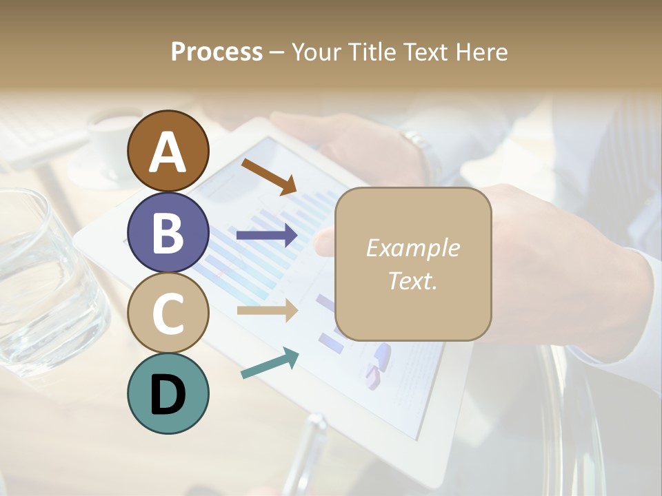 A Group Of People Sitting Around A Table With A Tablet PowerPoint Template