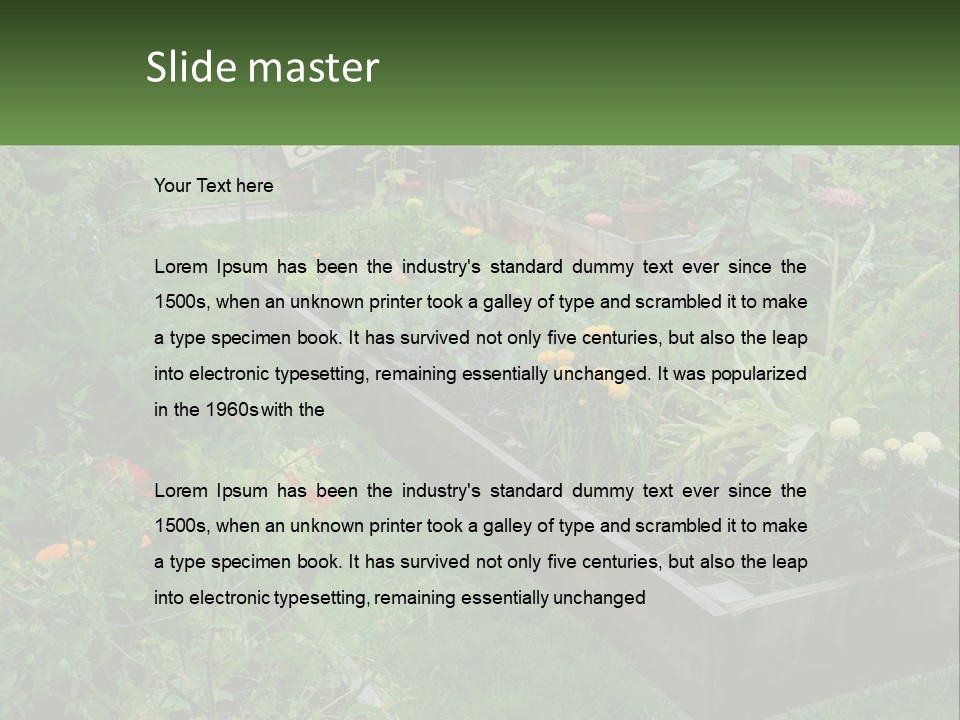 A Garden Filled With Lots Of Different Types Of Plants PowerPoint Template