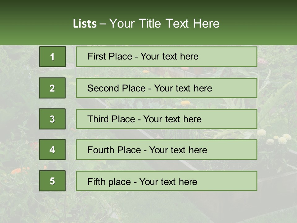 A Garden Filled With Lots Of Different Types Of Plants PowerPoint Template