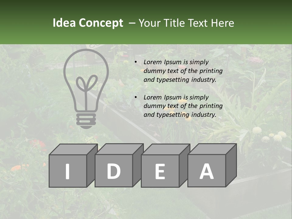A Garden Filled With Lots Of Different Types Of Plants PowerPoint Template