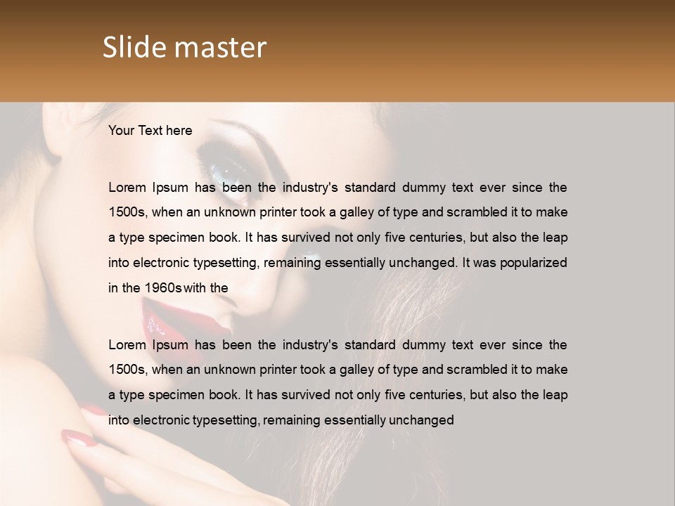 A Beautiful Woman With Red Lipstick On Her Lips PowerPoint Template