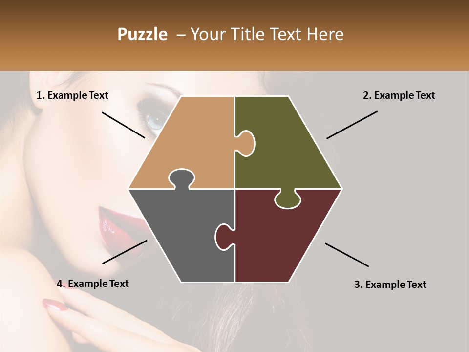 A Beautiful Woman With Red Lipstick On Her Lips PowerPoint Template