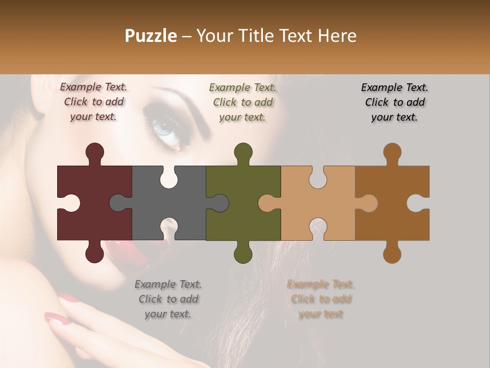 A Beautiful Woman With Red Lipstick On Her Lips PowerPoint Template