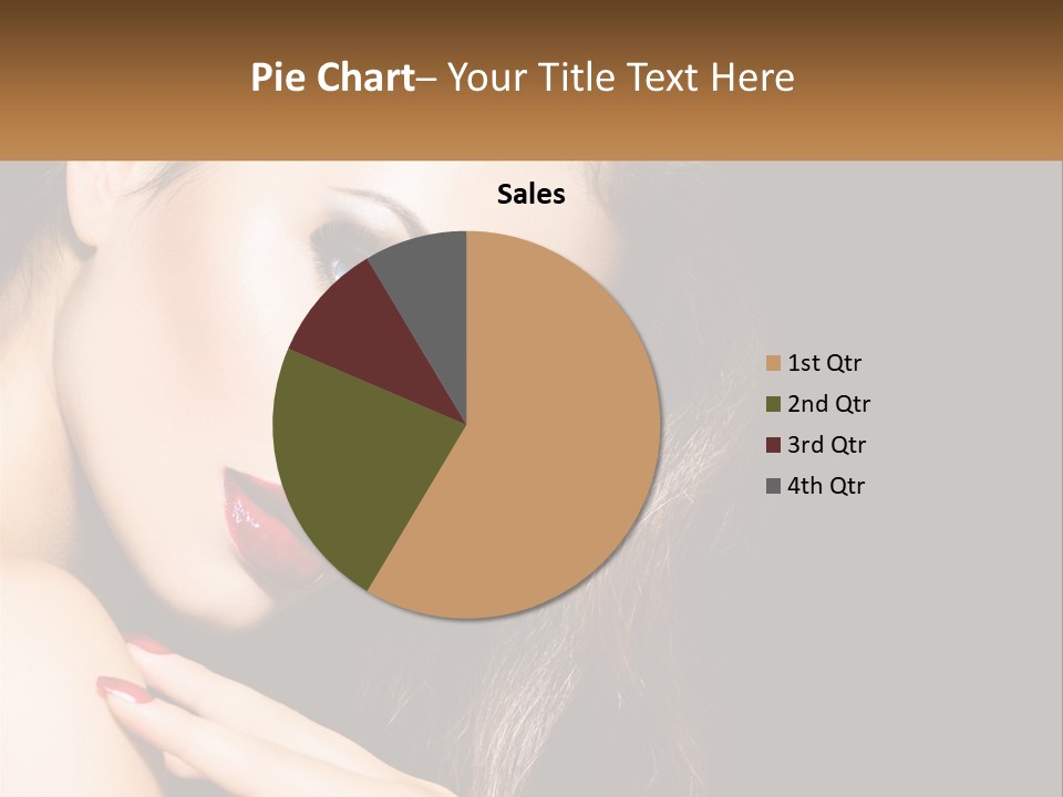 A Beautiful Woman With Red Lipstick On Her Lips PowerPoint Template