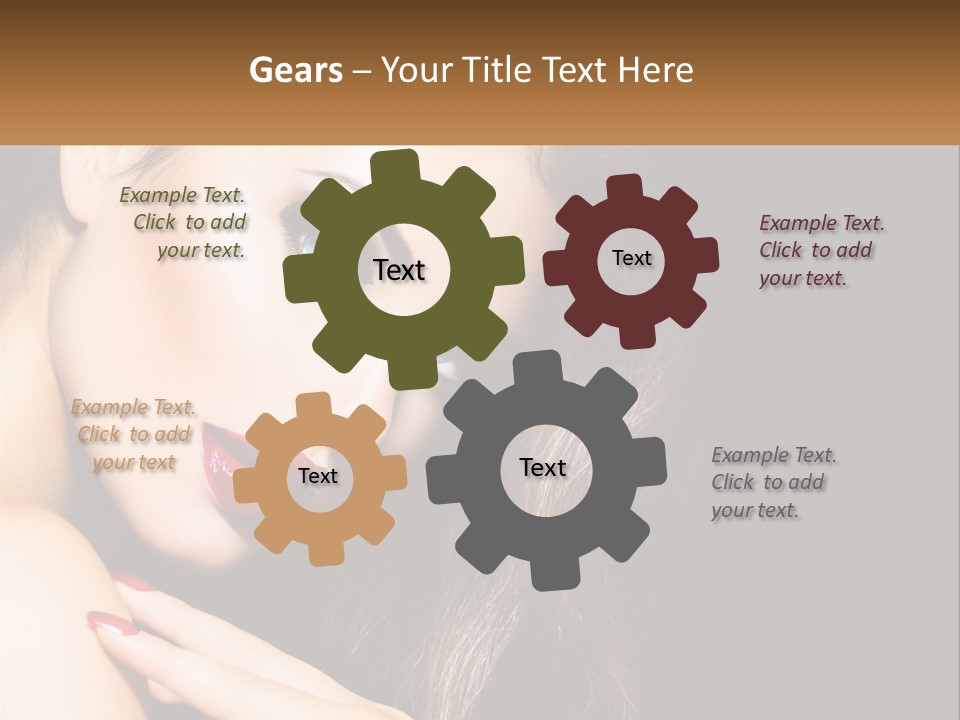 A Beautiful Woman With Red Lipstick On Her Lips PowerPoint Template