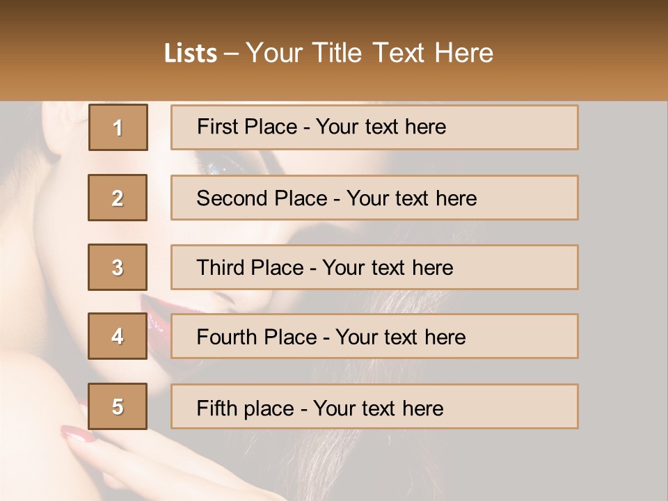 A Beautiful Woman With Red Lipstick On Her Lips PowerPoint Template