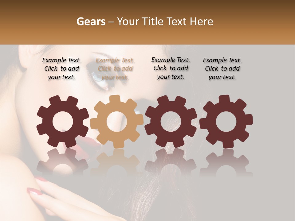 A Beautiful Woman With Red Lipstick On Her Lips PowerPoint Template