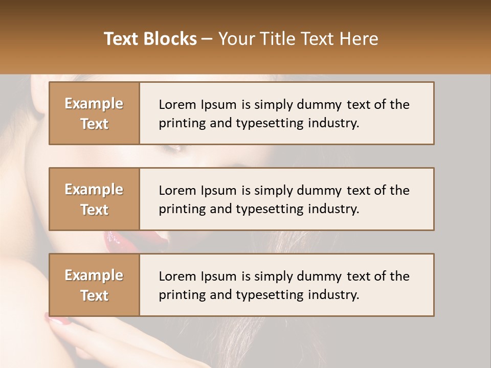 A Beautiful Woman With Red Lipstick On Her Lips PowerPoint Template