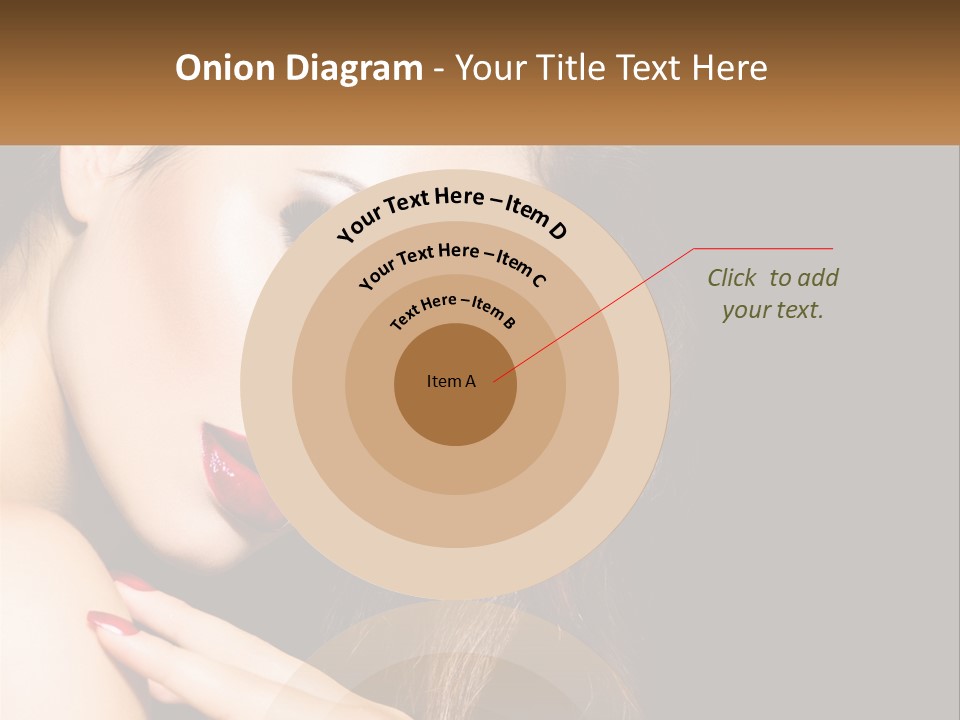 A Beautiful Woman With Red Lipstick On Her Lips PowerPoint Template