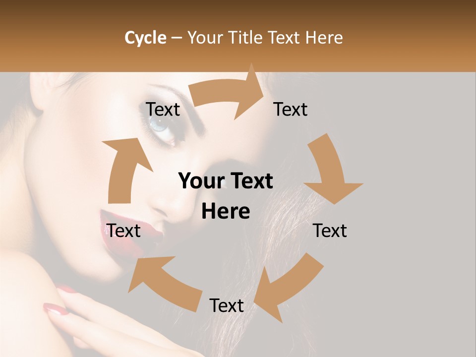 A Beautiful Woman With Red Lipstick On Her Lips PowerPoint Template